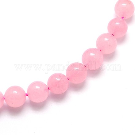 Окрашенные розовый кварц круглые бусины пряди G-O047-05-6mm-1