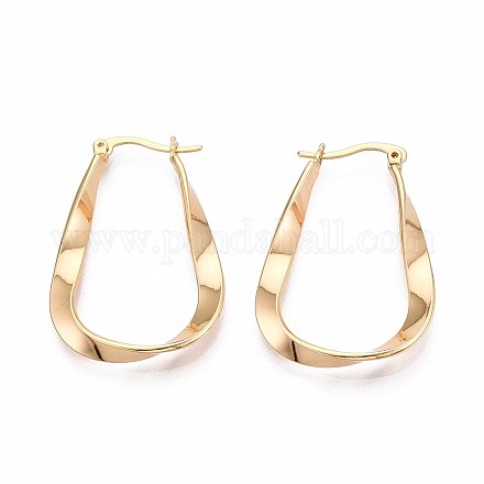 Серьги-кольца из латуни с аркой EJEW-T047-108G-1