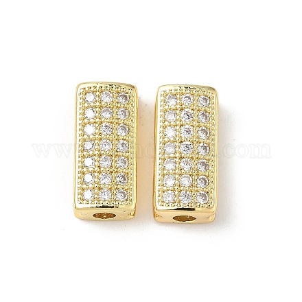 Латунные микро проложить кубического циркония бусы KK-C104-10G-1