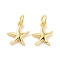 Brass Charms, with Jump Ring, Cadmium Free & Lead Free, Starfish, Real 18K Gold Plated, 12x10.5x2mm, Hole: 3mm