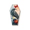 Halloween Printed Acrylic Pendants, Coffin Charm, Bird, 41x21x2.5mm, Hole: 1.8mm