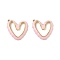 304 Stainless Steel Enamel Pendants, Heart Charms, Real 18K Gold Plated, PVD Vacuum Plating, Misty Rose, 22x22x3mm, Hole: 1.5mm