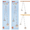 Alloy & Number Acrylic Pendant Knitting Row Counter Chains, Brass Linking Ring Locking Stitch Marker, Flat Round with Tree of Life & Heart & Leaf, Antique Silver & Silver, 27~28.7cm, 2 style, 1pc/style, 2pcs/set