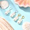 2 Pairs Brass Plastic Pearl Hoop Earrings, Oval, Platinum & Golden, 48.5x15.5mm