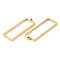 304 Stainless Steel Open Back Bezel Rectangle Pendants, For DIY UV Resin, Epoxy Resin, Pressed Flower Jewelry, Real 18K Gold Plated, 47x17x3mm, Hole: 2.2mm, Inner Diameter: 42x15mm