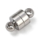 304 Stainless Steel Magnetic Clasps, Column, Stainless Steel Color, 12x6mm, Hole: 1.8mm