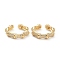 Brass Micro Pave Clear Cubic Zirconia Cuff Rings, Open Rings, Long-Lasting Plated, Real 18K Gold Plated, 5mm, Inner Diameter: 17.5mm