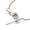 Brass Box Chain Adjustable Slider Necklaces, Platinum, 17.95x0.04 inch(45.6x0.09cm)