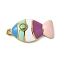 304 Stainless Steel Enamel Pendants, with Rhinestone,  Golden, Fish Charm, Colorful, 23.5x12x4.5mm, Hole: 1.4mm