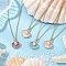 Alloy Enamel & ABS Plastic Imitation Pearl Shell Shape Pendant Necklaces, 304 Stainless Steel Cable Chains Necklaces, Golden, Mixed Color, 15.87 inch(40.3cm), 1pc/color