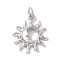 Rack Plating Brass Pendants, with Jump Ring, Long-Lasting Plated, Lead Free & Cadmium Free, Sun, Platinum, 17x15x3.5mm, Hole: 3mm