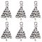 60Pcs Tibetan Style Alloy Pendants, Lead Free & Cadmium Free, Christmas Tree, for Christmas, Antique Silver, 18x12x12mm, Hole: 2mm