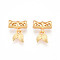 Brass European Dangle Charms, Bamboo Leaf Large Hole Pendants, Cadmium Free & Nickel Free & Lead Free, Matte, Matte Gold Color, 11mm, Hole: 1.6mm