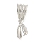Brass Ice Pick Pinch Bails, Long-Lasting Plated, Lead Free & Cadmium Free, Column, Platinum, 27x8x8mm, Hole: 9x5mm, Pin: 1mm