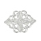 Iron Pendants, Rhombus, Platinum, 30.5x41.5x1mm, Hole: 1.4mm
