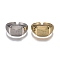Brass Cuff Rings, Open Rings, Cadmium Free & Lead Free, Textured, Word Be Happy, Mixed Color, US Size 6 3/4(17.1mm)
