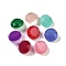 Glass Rhinestone Cabochons, Glass Surface with Natural Quartz Bottom, Pointed Back, Faceted, Flat Round, Mixed Color, 10x11mm