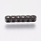 Brass Micro Pave Cubic Zirconia Spacer Bars, Clear, Gunmetal, 15.5x2.5x3mm, Hole: 1mm