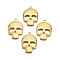 Ion Plating(IP) 201 Stainless Steel Pendants, Skull, Real 18K Gold Plated, 30x21.5x3mm, Hole: 2mm
