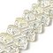 Transparent Electroplate Glass Beads Strands, Rainbow Plated, Skull Head, Light Yellow, 16x19x7mm, Hole: 1.2mm, about 40pcs/strand, 24.57 inch(62.4cm)