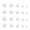 Resin Imitation Pearl Beads, No Hole/Undrilled, Round, White, 7.5~25mm, 214pcs/box