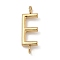 304 Stainless Steel Letter Connector Charms, Real 14K Gold Plated, Letter E, 12x4x2mm, Hole: 1.2mm