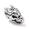 304 Stainless Steel Cord Ends, Manual Polishing, Dinosaur, Antique Silver, 30x15.5x15mm, Mouthhole: 4x6mm, Inner Diameter: 8mm