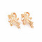 Brass Micro Pave Clear Cubic Zirconia Pendants, for Half Drilled Bead, Nickel Free, Bell, Real 18K Gold Plated, 24x14.5x6.5mm, Hole: 1.8mm, Pin: 0.6mm(for Half Drilled Bead)