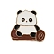 Panda Theme Enamel Pins, Alloy Brooches for Backpack Clothes, White, 27x30mm