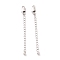 925 Sterling Silver Chain Extenders, with Lobster Claw Clasps & Charms, Round, Antique Silver, 62x2.5mm, Hole: 2.4mm
