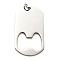 304 Stainless Steel Big Pendants, with Jump Ring, Rectangle Charm, Stainless Steel Color, 55x30x1.5mm, Hole: 5mm