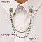 304 Stainless Steel Pave Dyed Synthetic Turquoise Hanging Chain Brooch, Golden, Flower, 170mm, Brooch: 14x16mm