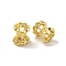 Brass Bead Caps, Double Sided, Long-Lasting Plated, Lead Free & Cadmium Free, Real 14K Gold Plated, 5x4.5mm, Hole: 1mm