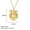 Stainless Steel Geometric Artistic Hollow Animal Pendant Necklaces, Clavicle Chain Necklaces for Women, Golden, Lion, 17.72 inch(45cm)