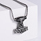 Stainless Steel Hammer Pendant Necklaces for Men, Stainless Steel Color