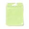 Rectangle Plastic Zip Lock Gift Bags, with Transparence Windows Resealable Bags, Yellow Green, 10x7.5x0.15cm, Unilateral Thickness: 2.5 Mil(0.065mm)