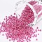 6/0 Glass Seed Beads, Inside Colours, Round Hole, Round, Transparent Colours Rainbow, Medium Violet Red, 6/0, 4~5x2.5~4.5mm, Hole: 1.2mm, about 4500pcs/bag