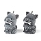Flocky Resin Pendants, Dog, with Platinum Iron Loop, Gray, 32x21x22mm, Hole: 2mm