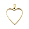 304 Stainless Steel Open Back Bezel Pendants, For DIY UV Resin, Epoxy Resin, Real 18K Gold Plated, Heart, 33x31x3mm, Hole: 8x4mm