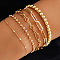 5Pcs 5 Styles Brass & CCB Beaded Stretch Bracelet & Chain Bracelet Set, Gold, Inner Diameter: 7-1/8 inch(18cm)