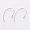 Ion Plating(IP) 304 Stainless Steel Earring Hooks, with Vertical Loop, Rose Gold, 25x14x4mm, Hole: 3mm, Pin: 0.7mm