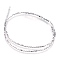 Electroplate Non-magnetic Synthetic Hematite Beads Strands, Cuboid, Platinum Plated, 2~3x1~1.5mm, Hole: 0.5mm, about 48~52pcs/strand, 15.7 inch(40cm)
