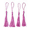 Polyester Tassel Big Pendant Decorations, Violet, 130x6mm, Tassel: 70~90mm