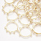 Brass Chandelier Component Links, Cadmium Free & Nickel Free & Lead Free, Ring, Real 18K Gold Plated, 25.5x23.5~24x1mm, Hole: 1.2mm