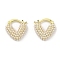 Rack Plating Brass Teardrop Hoop Earrings, with Plastic Pearl Beads, Long-Lasting Plated, Lead Free & Cadmium Free, Real 18K Gold Plated, 19x19x5mm