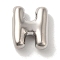 Brass Pendants, Long-Lasting Plated, Platinum, Letter H, 10x8x3.5mm, Hole: 1.4mm