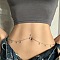 Flower Brass Aquamarine Rhinestone Tassel Waist Chains, Golden, 550~750mm
