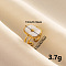 Fashion 304 Stainless Steel Enamel Cuff Ring, Octagon with Star Wide Band Open Ring for Women, Golden