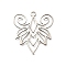 201 Stainless Steel Pendants, Laser Cut, Hollow Leaf Charm, Anti-Tarnish, Stainless Steel Color, 34.5x31.5x1mm, Hole: 2mm