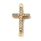 Ion Plating(IP) 304 Stainless Steel Crystal Rhinestone Connector Charms, Cross Links, Real 18K Gold Plated, 20x10x2mm, Hole: 1.6mm